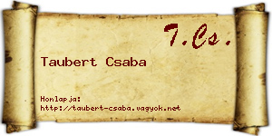 Taubert Csaba névjegykártya